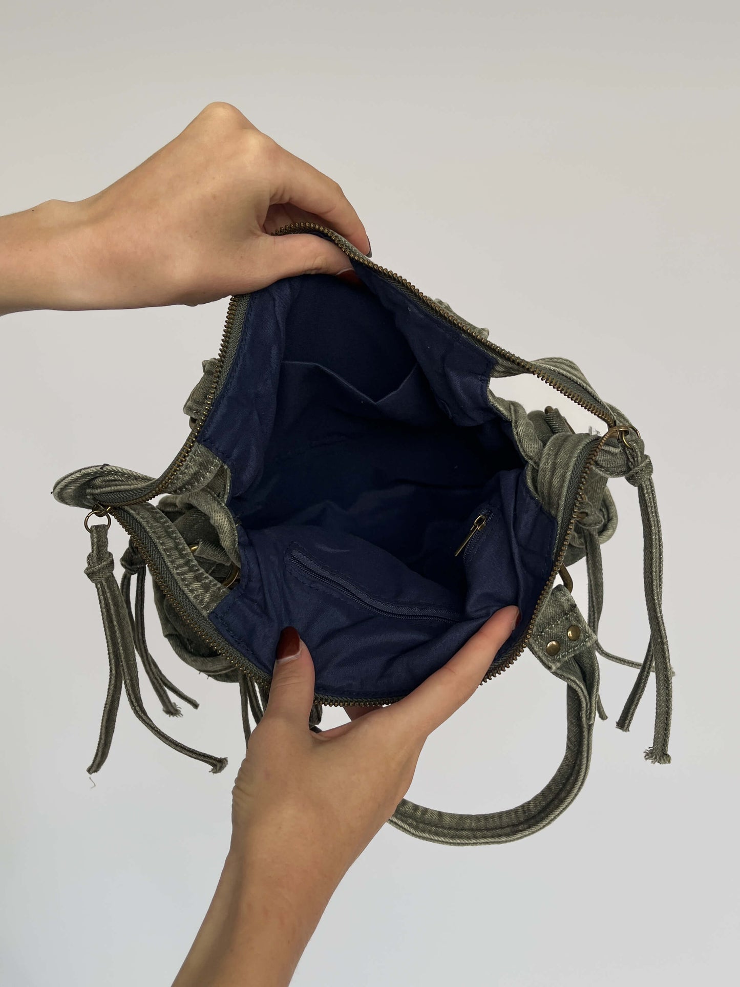 Denim City Bag - Green