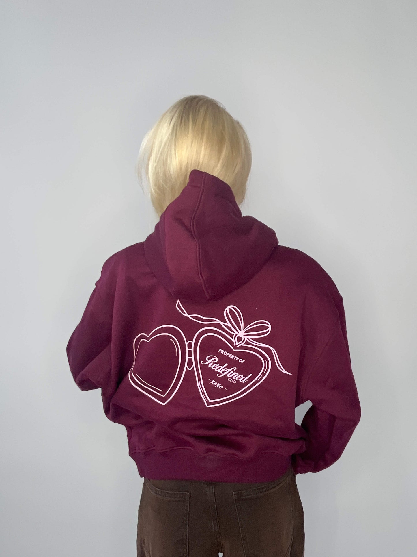 Love heart hoodie - Bordeaux