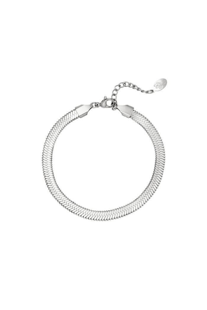 Gevlochten armband - zilver