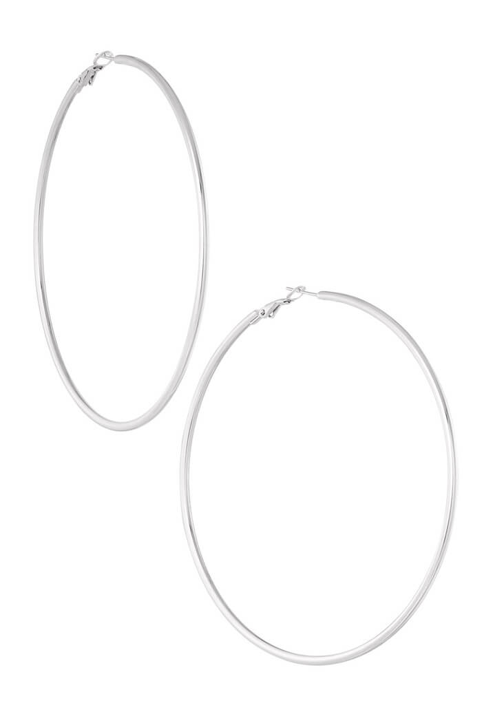 Oorbellen dunne basic hoops - Zilver