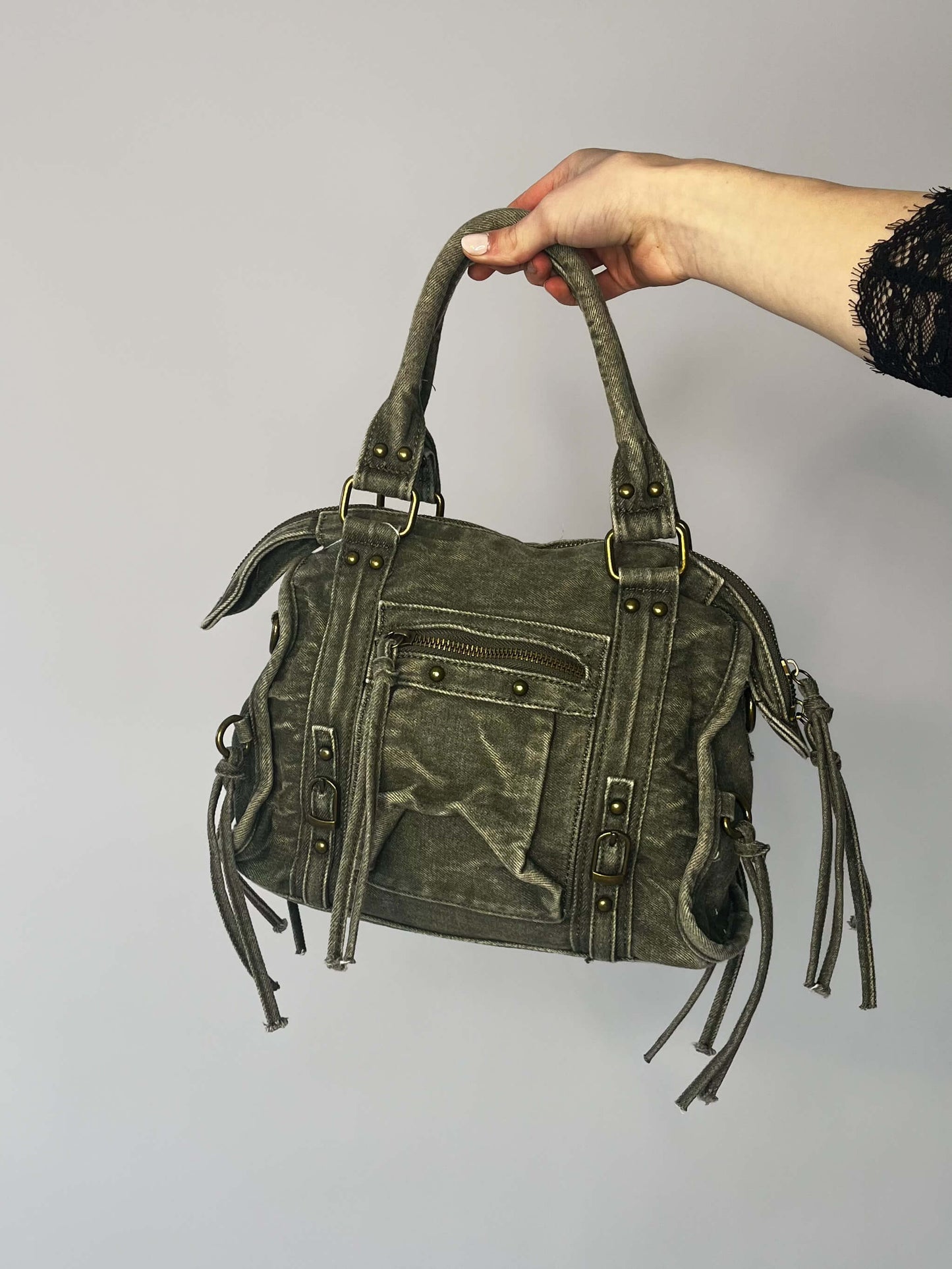 Denim City Bag - Green