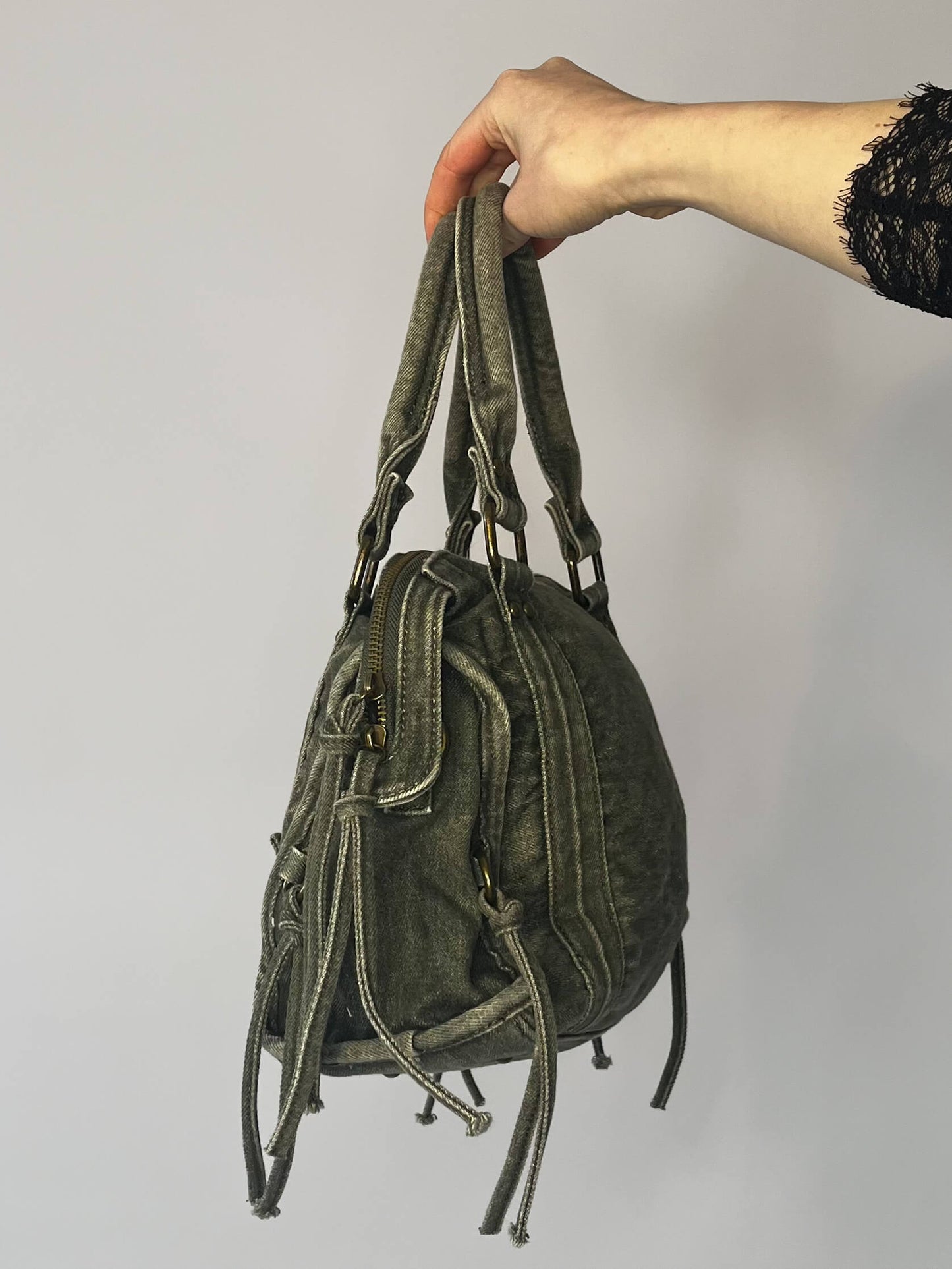 Denim City Bag - Green