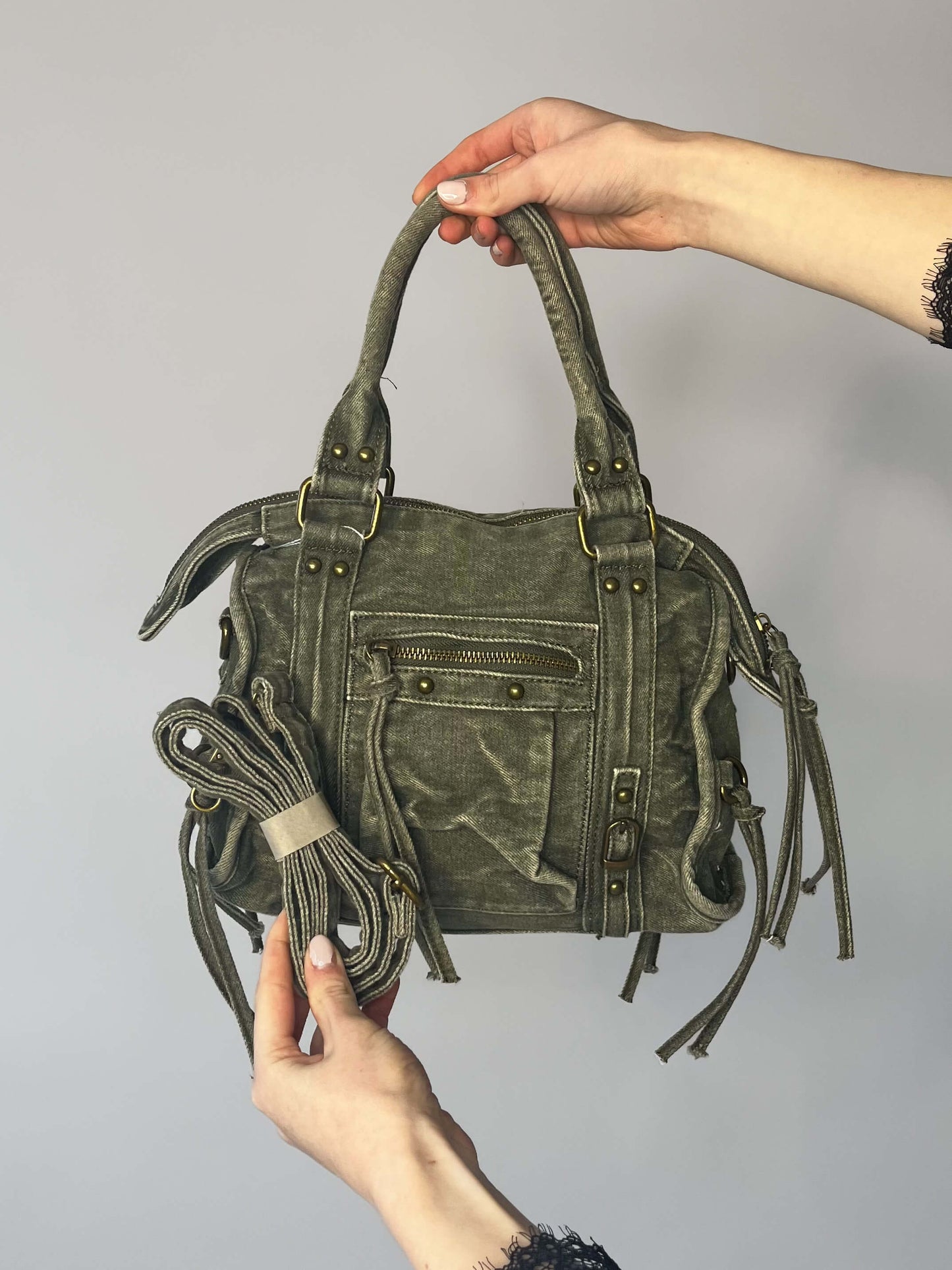 Denim City Bag - Green
