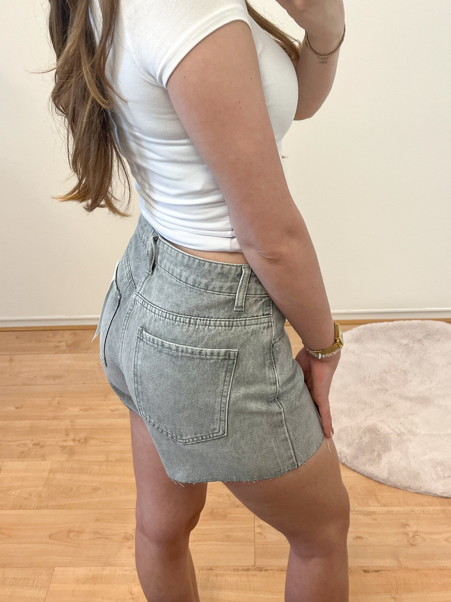 Kamila Denim short - Grijs