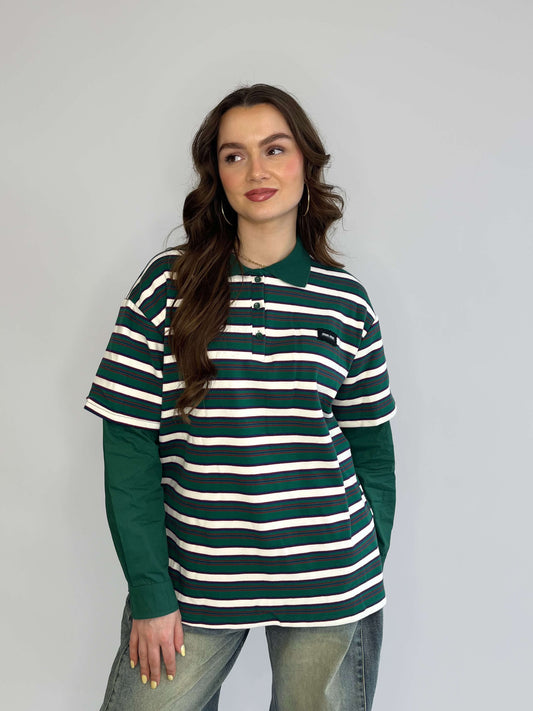Xena Longsleeve - Groen/Wit