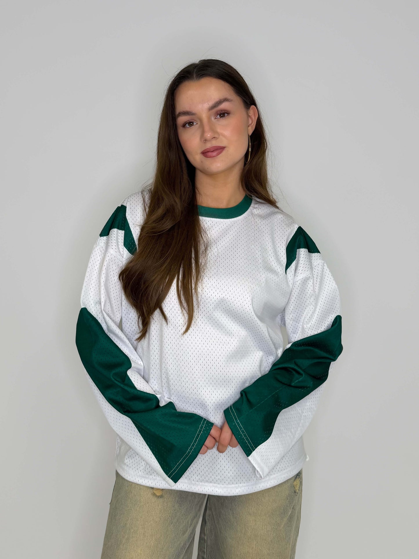 Lexi Priority Jersey Longsleeve- Green/White